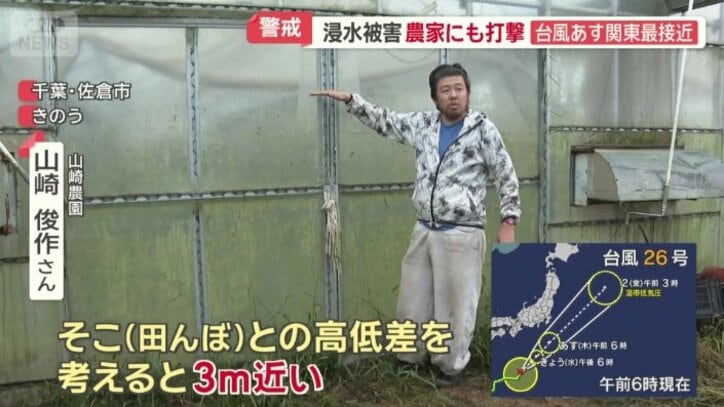 農家も浸水被害
