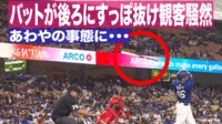【映像】危ない!バットが後ろにすっぽ抜け観客騒然