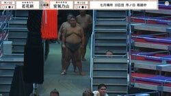 「隙間から千代丸たんw」元人気力士、まさかの場所に“ひょっこり”登場 中継カメラが捉えた“じわる”瞬間が話題