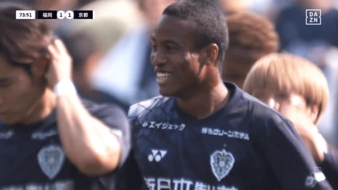 今季初ゴールを喜ぶサニブラウン・ハナン