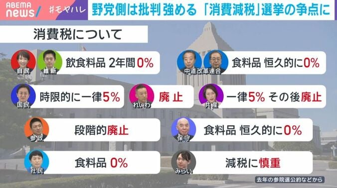 去年の参院選公約などから