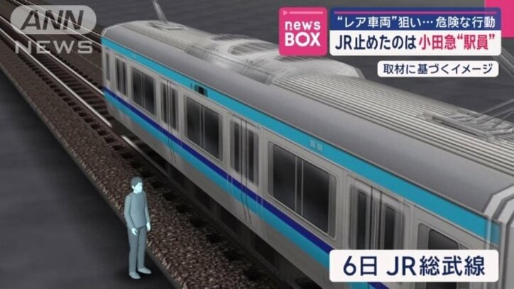 電車は7分間止まり、他の列車に遅れが生じた