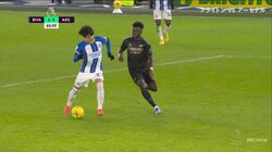 三笘薫、冨安から“ボール奪取”の今季2点目は“1.88ミリ”で決着！？　VARでオンサイドはスペイン戦の熱狂が蘇るゴラッソ