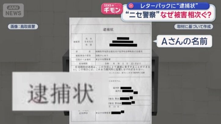 レターパックで送られてきた逮捕状