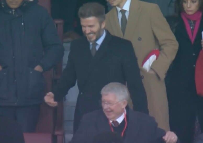 “スパイク事件”で悪化した関係は修復 イケメンすぎるベッカムとファーガソン元監督の登場にファン歓喜