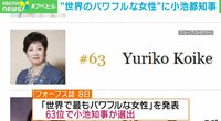 “世界のパワフルな女性”に小池都知事