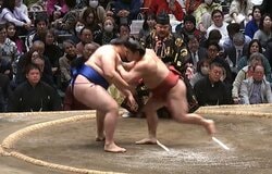 「行司叫ぶ」「ビクッてなったわ」力士の立ち合いを行司が“一喝” 「手つき不十分」「手をついてない？」ファン困惑