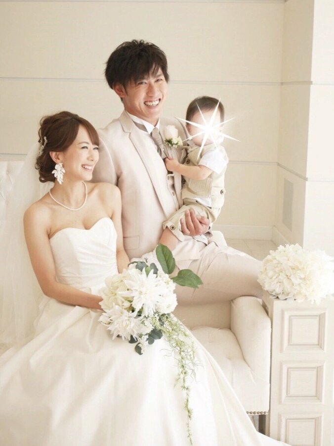 清水ゆう子、広島・中村恭平投手との挙式＆第1子の誕生を報告「家族3人、これからも頑張ります」 1枚目