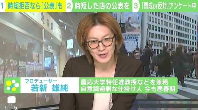 “時短拒否なら公表も”政令改正の方針に若新雄純氏が逆提案「時短守るお店を公表すべきでは？」 “ムチよりもアメ”が大事？ 2枚目