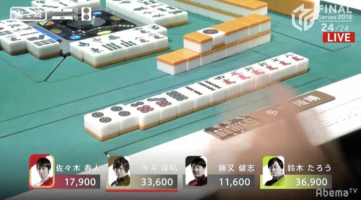 多井隆晴、最後の意地 最終戦オーラスアガリでリーグ3位に/麻雀・Mリーグ2018 朝日新聞ファイナルシリーズ