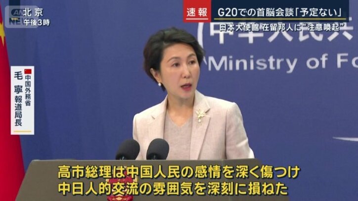 中国外務省 毛寧報道局長