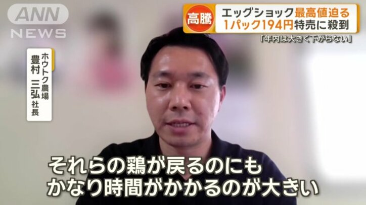 ホウトク農場 豊村三弘社長(※この養鶏場では発生していません)