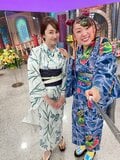 矢田亜希子『さんま御殿』での“浴衣”ショットを公開「フワちゃんと一緒」