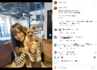 山本彩の愛犬との“お揃いコーデ”に「天使、、」「鬼可愛すぎる！」と悶絶の声