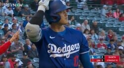 何かがおかしい… 大谷翔平、らしくないスイング後に“気になる表情” ファンから心配の声 「早く復活してほしい」「壮大なフリだろ」