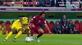 転がり方がネイマール超え？ファウルを受けたカタール代表が痛がりながら6回転「そんなに転がらんでもええ」「回転数すごいぞ！」