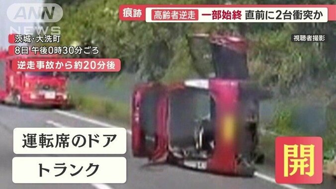 運転席のドアとトランクが開いた状態に