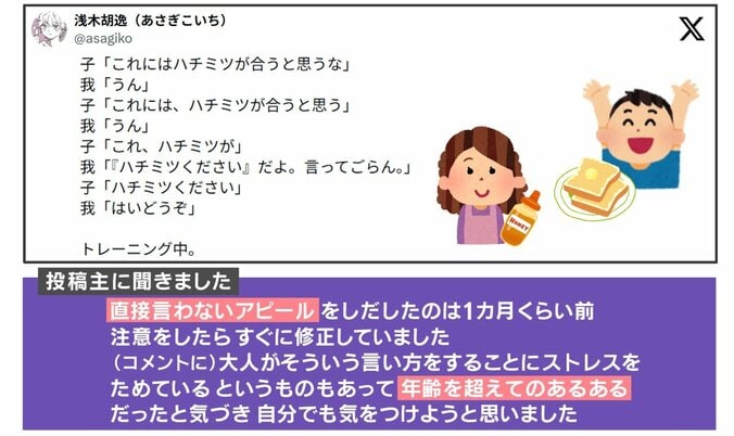 食事中の息子とのやり取り