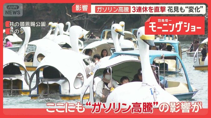 ガソリン高騰　3連休直撃　花見、観光地に“変化”　補助金で抑制…いくらに？ 1枚目