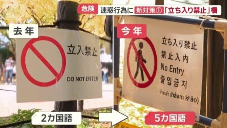 注意書きも5各語に増やす