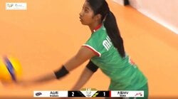 女子バレー、“一歩も動けない”弾丸サーブ 衝撃のスピードに「え、マジか…」相手はキョトン顔