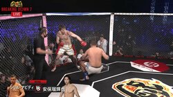 安保瑠輝也、シリル・アビディから4度のダウンを奪いKO勝ち！ 体重差30キロも何のその