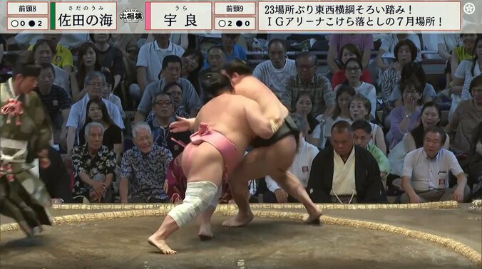 押し出した宇良だったが…