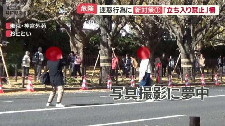 写真撮影に夢中になる2人