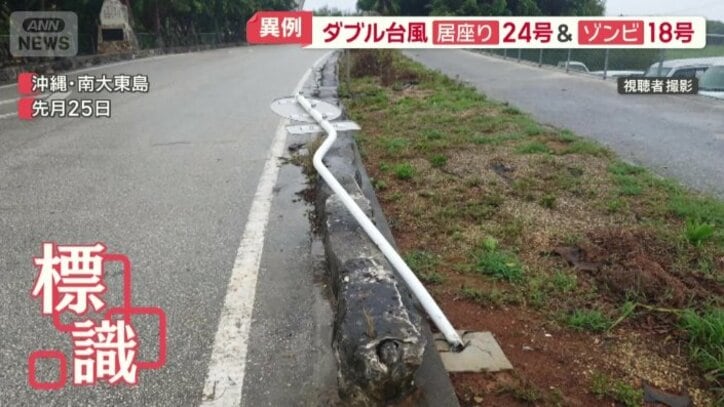 標識が折れてしまった場所も