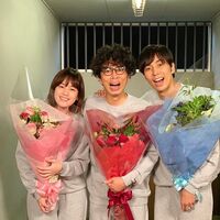 筧美和子『あな番』共演の袴田吉彦＆片桐仁と写真「この作品に携われて本当に幸せ者です」