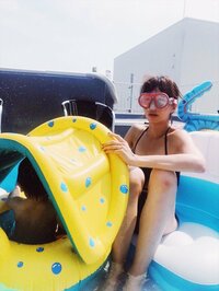 安田美沙子『爆笑されたゴーグル姿。』