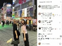「しゅんまや」重川茉弥＆仲本愛美の“まなまや”コンビが歌舞伎町に降臨 「ぎゃるくて可愛いー！」「三つ編み似合いすぎてる」の声