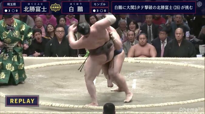 大横綱・白鵬が持つ脅威のボディバランス　土俵際に右かかとで1回転し逆転勝利　視聴者「粘りがやばすぎ！」と大興奮 2枚目