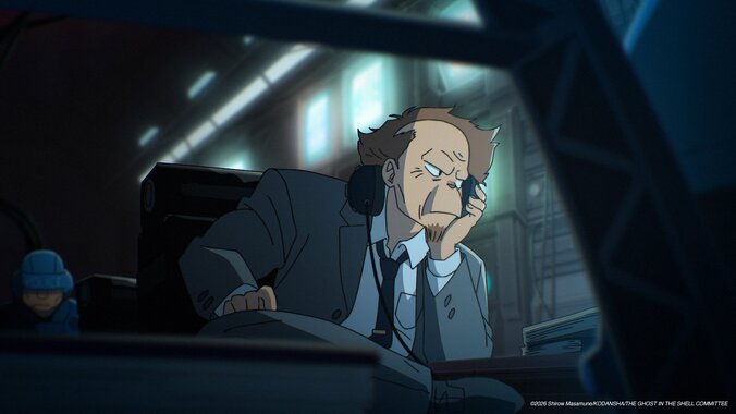 アニメ「攻殻機動隊」荒巻大輔場面カット