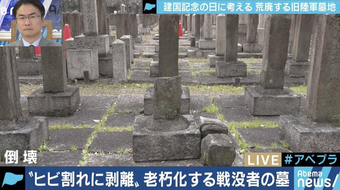 忘れ去られる陸軍墓地、背景に”戦争の肯定”を避ける気持ちも？朽ちていく墓石の修復に尽力する若き学芸員 7枚目