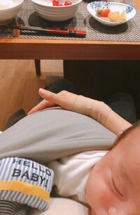 本田朋子アナ、息子を抱っこしながらの食事「ご飯を落とさないように慎重にコントロール」