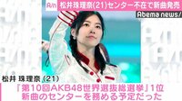 松井珠理奈、センター務める新曲への不参加が決定