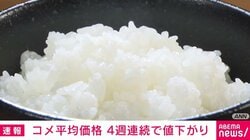 コメ平均価格 4週連続で値下がり