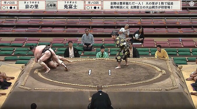 上手投げで2勝目を挙げた京の里