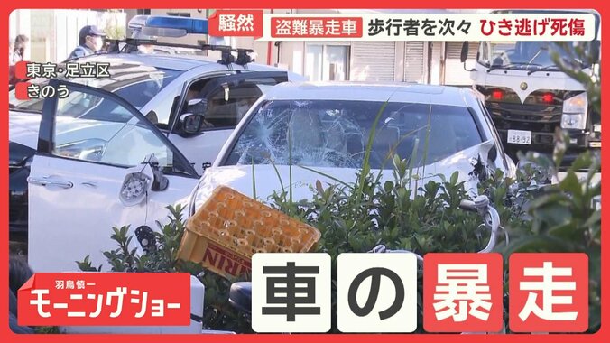 盗難車ひき逃げ 11人死傷　カメラ捉えた異様な一部始終　窃盗疑いで37歳男を逮捕 1枚目