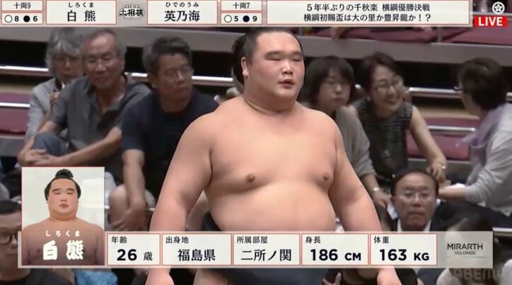 【写真・画像】「めちゃきゃわいい」人気力士に“超絶激似”な化粧まわし 悶絶デザインに「本人にそっくり」「とっても似合っている」反響　1枚目