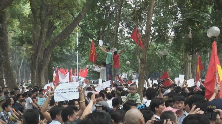 ベトナムの首都 ハノイでの反中デモ（2015年5月）