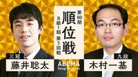 第80期 順位戦 B級1組 第5回戦 藤井聡太三冠 対 木村一基九段