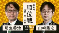 【中継】第81期順位戦 B級1組 1回戦 羽生善治九段 対 山崎隆之八段