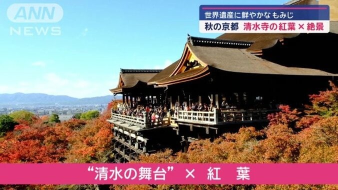 紅葉が見頃の清水寺