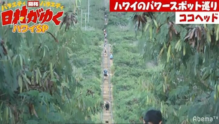 バナナマン日村、過酷すぎる山登りに呆然…島田秀平とハワイでパワースポットを巡る（AbemaTV）