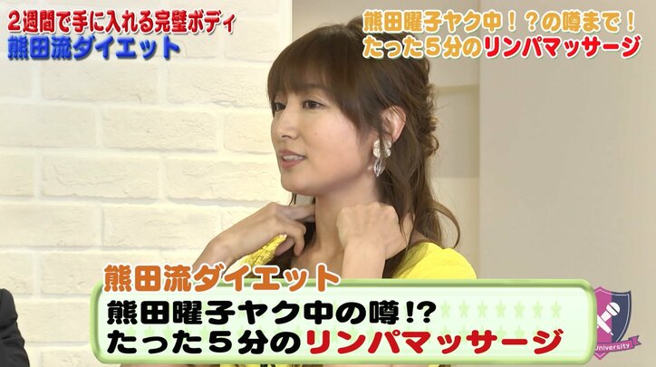 熊田曜子、激ヤセ薬物疑惑に言及