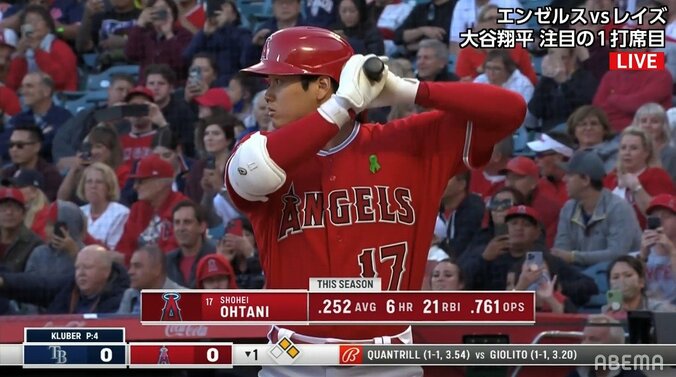 「行ったと思った！」大谷翔平、第1打席でメジャー通算100号を予感させる大飛球 1枚目