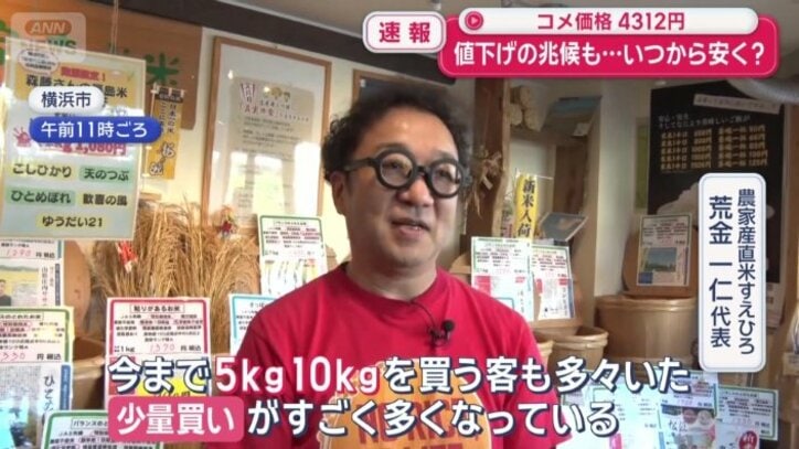 少量買いの客が増加