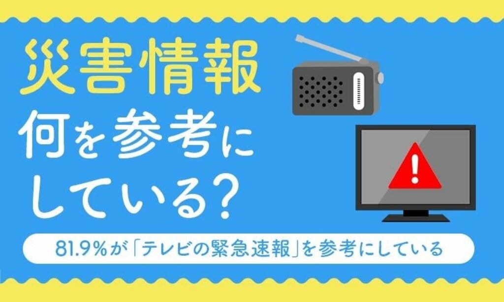 【アンケート調査】災害に関する情報源 81.9％ が「テレビの緊急速報」を参考にしていると回答 